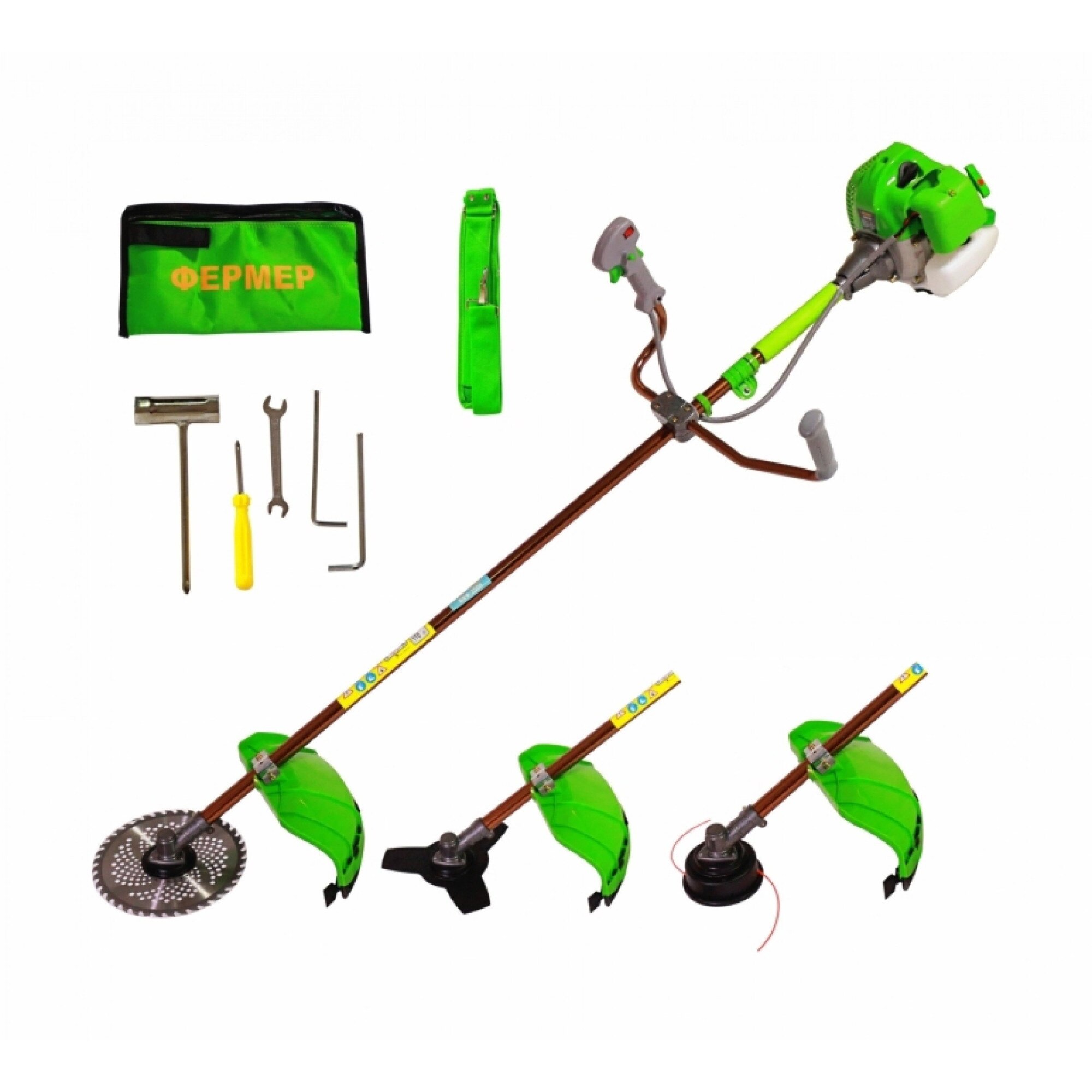 Motocoasa pe benzina Fermer, 3.8 CP, 12000 Rotatii, Verde