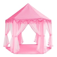 cort de joaca pentru copii stil castel cu lumina led calda ddeshop princess  135 x135 x 140cm  pink imagen 27_0_
0