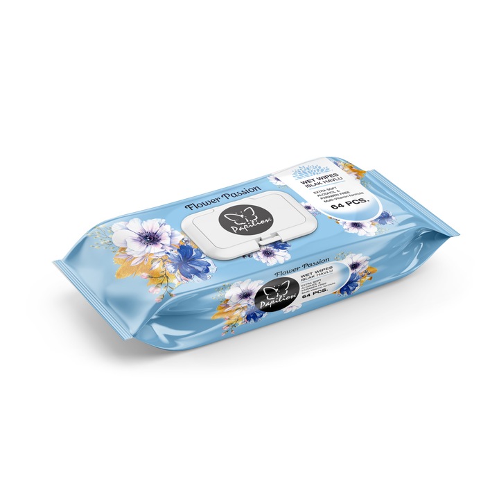 Servetele Umede Papilion Flower Passion Blue, 64 buc