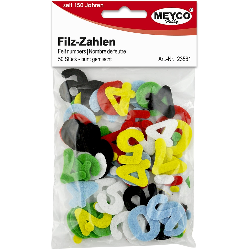 Cifre din fetru, 50 buc, 25 mm