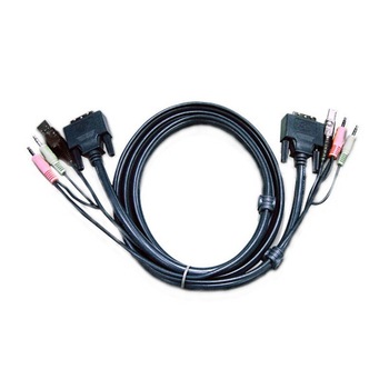 Cablu KVM Aten 3 in 1 2L-7D02U, conector tip USB si 3.5 mm Jack x 2 si DVI-D, 1.8m, Negru Cablu KVM Aten 3 in 1 2L-7D02U, conector tip USB si 3.5 mm Jack x 2 si DVI-D, 1.8m, Negru