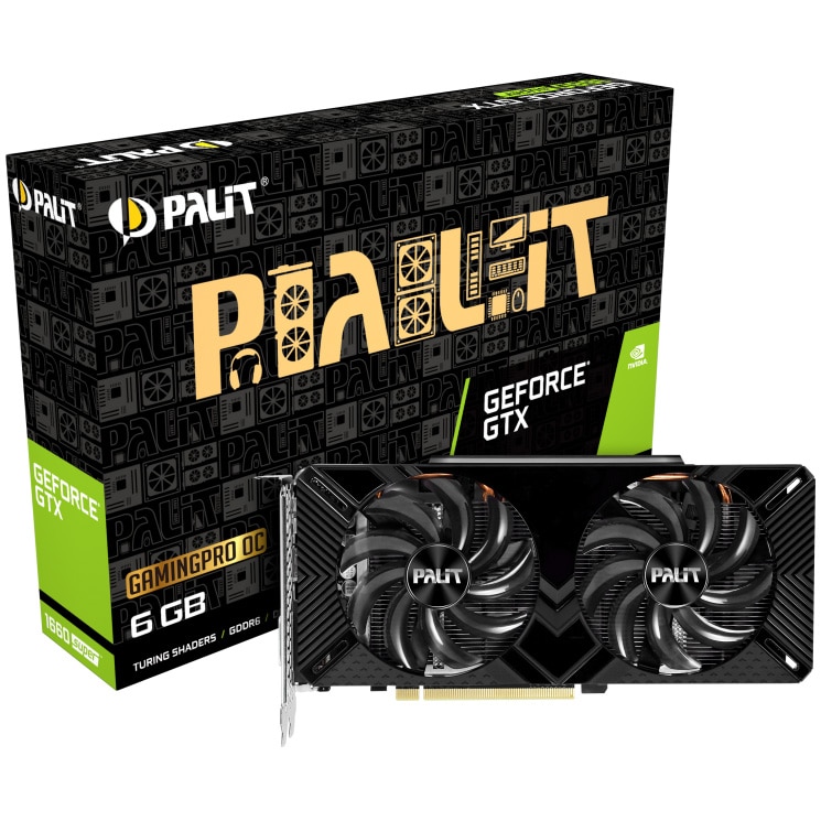 Palit GeForce GTX 1660 6GB VRAM サムソン製 Placa video Palit GeForce® GTX 1660 SUPER GP OC, 6GB GDDR6, 192