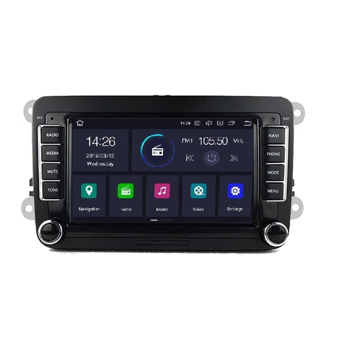 Мултимедия с навигация ZT, за Skoda, Seat, Volkswagen, Vw, Passat, Golf, Android 10.1, 4+2+16