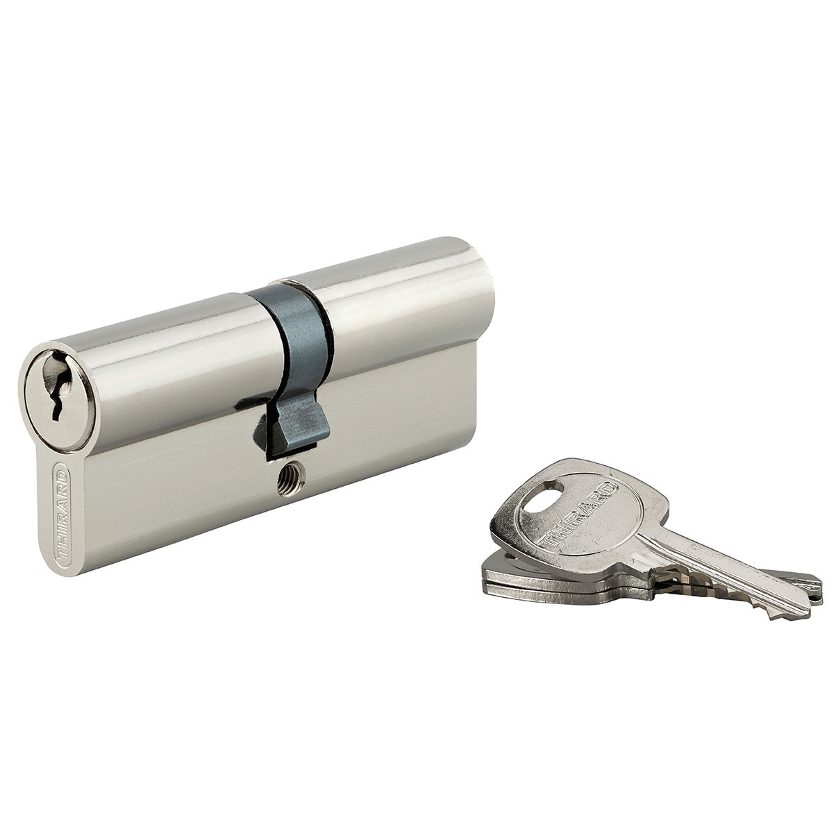Cilindru standard Thirard „STD” 40 x 40 mm, din alama nichelata, mecanism cu 5 pini, 3 chei