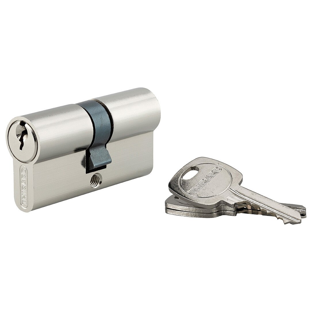 Cilindru standard Thirard „STD” 30 x 30 mm, nichelat, mecanism cu 5 pini, 3 chei