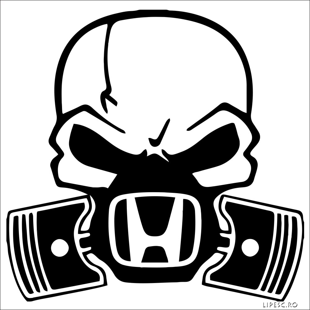 Sticker decorativ auto, skull, 15x15cm