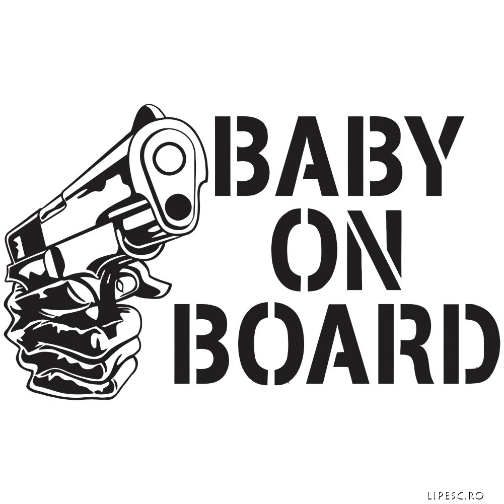 Sticker decorativ auto, Baby on board, 20x11cm