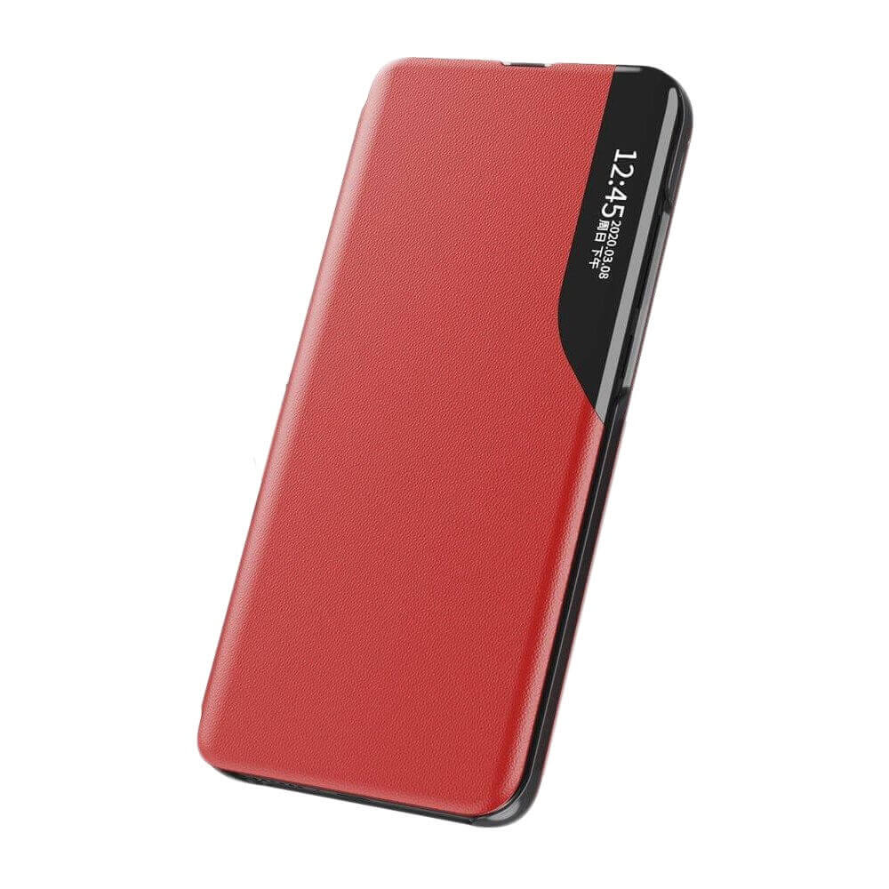 Husa Pentru Huawei P40, Smart View Case, Functie Stand, Flip / Carte, Rosu