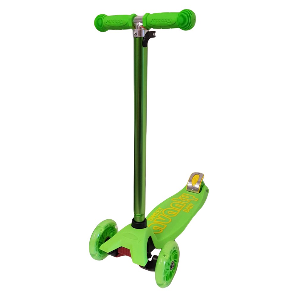 Trotineta cu 3 roti si luminite multicolore, Verde, PC67-D RCO®