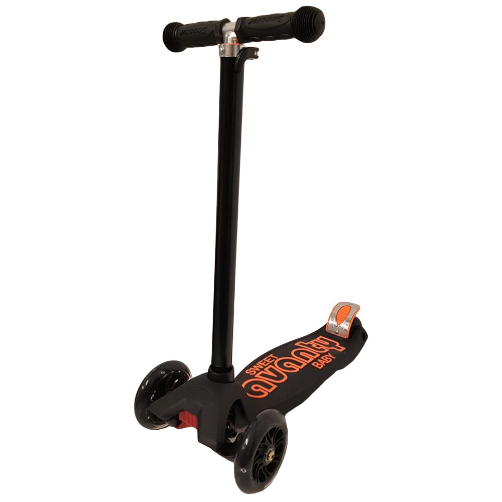 Trotineta cu 3 roti si luminite multicolore, Negru, PC67-B RCO®