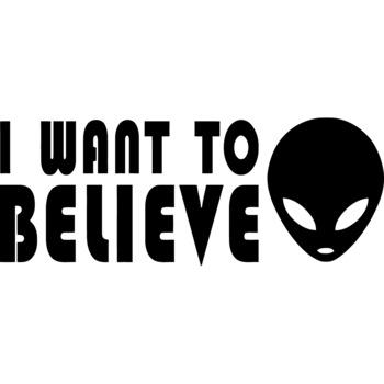 Sticker decorativ auto, I want to believe, 19x7 cm Sticker decorativ auto, I want to believe, 19x7 cm