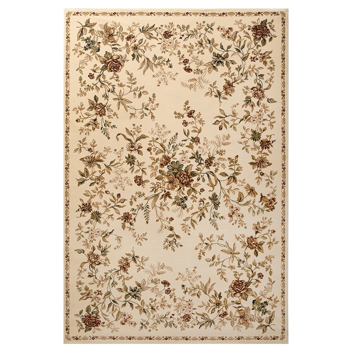 Carpeta 8822-1-41333 Atlas Szőnyeg, Szintetikus, 60x110 cm, Virágmintás, Bézs / Barna