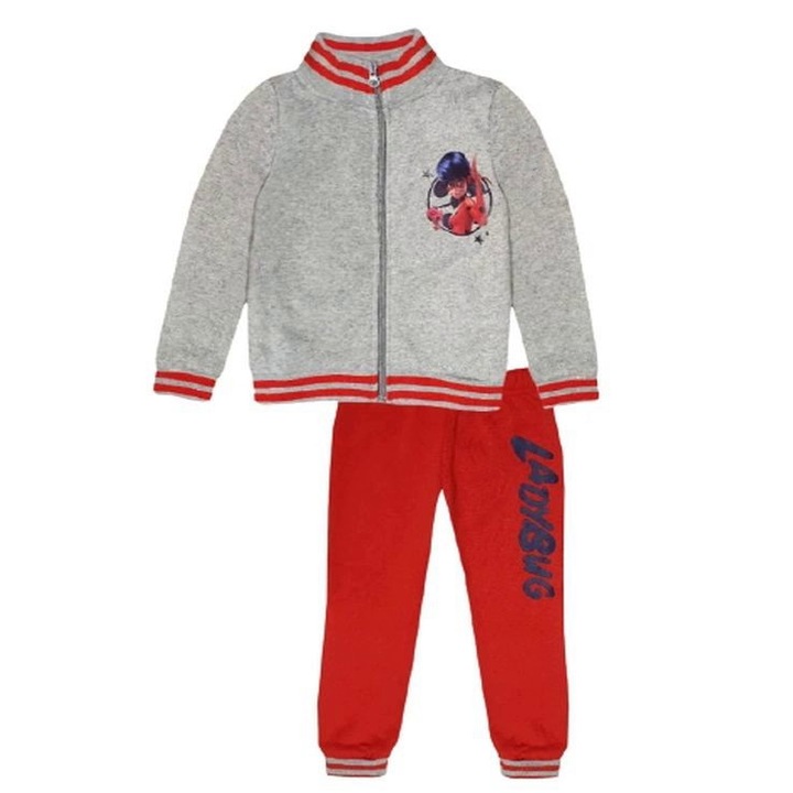 Trening fete cu fermoar Lady Bug 8545, Rosu/Gri