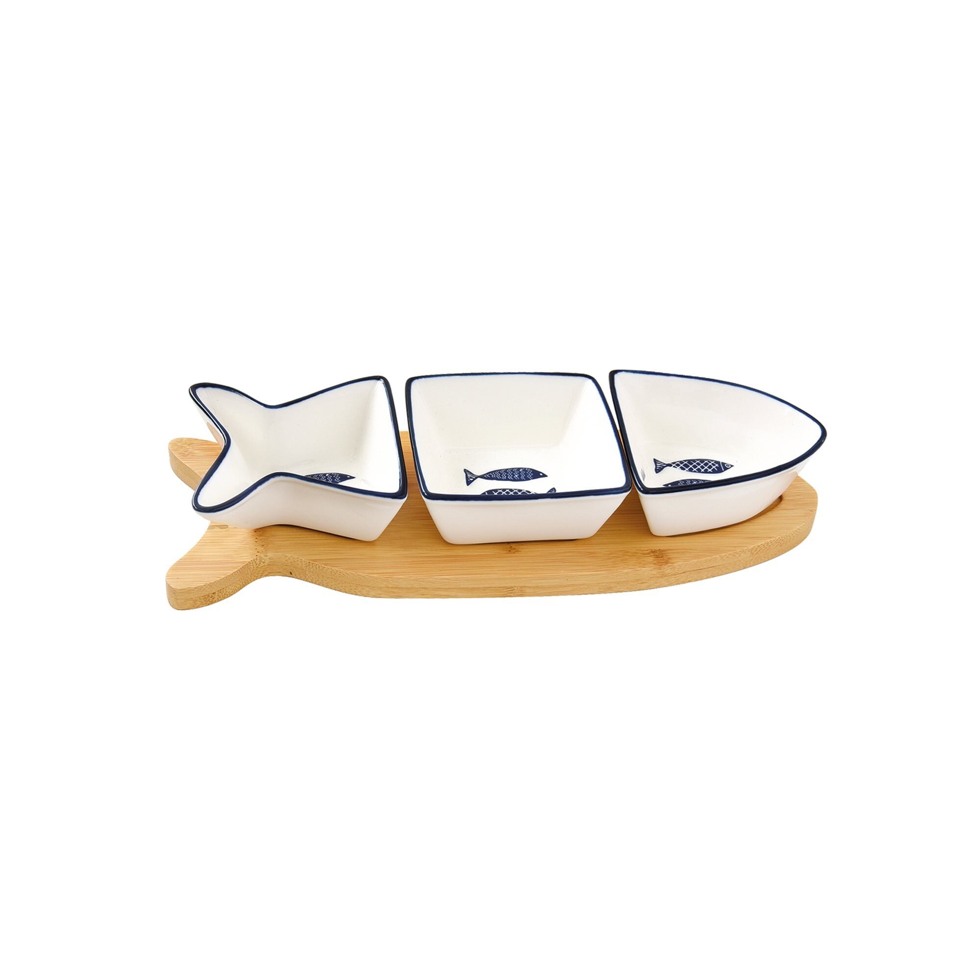 Set servire aperitive 4 piese, portelan, 28 x 10 cm 