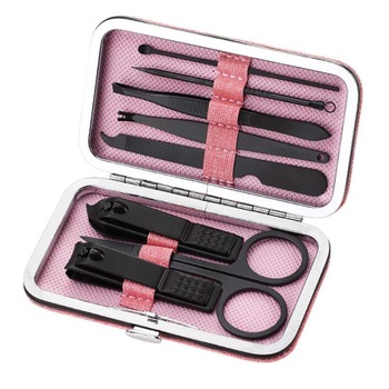 Trusa manichiura Lerods, set cu gentuta roz, 8 piese din otel inoxidabil Trusa manichiura Lerods, set cu gentuta roz, 8 piese din otel inoxidabil