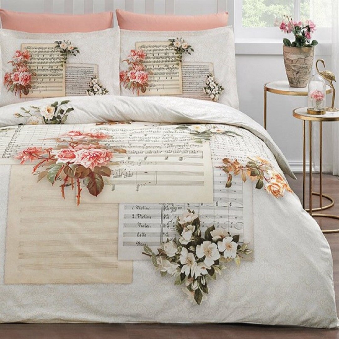 Lenjerie de Pat Bumbac Ranforce, Love Melody, 240×260 cm