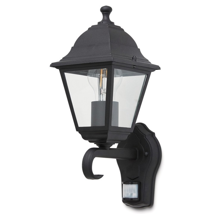 Lampa de exterior Blooma, cu senzor, 1 x 60 W, 19 x 14 x 31 cm, negru