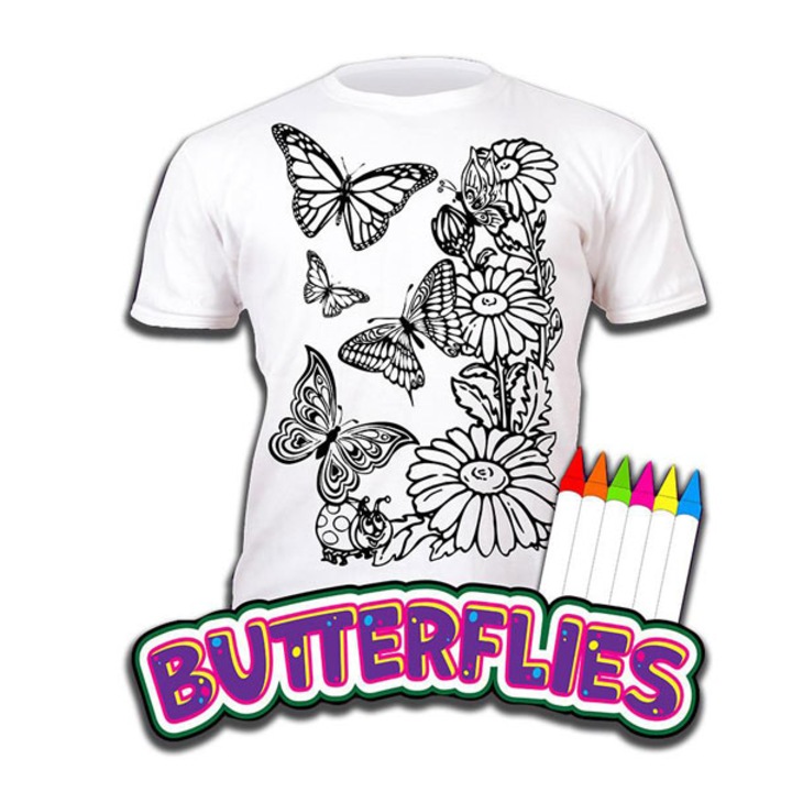 Тениска Color-Wear-Wash-Repeat Copiidevis, модел Пеперуди, 3-4 години