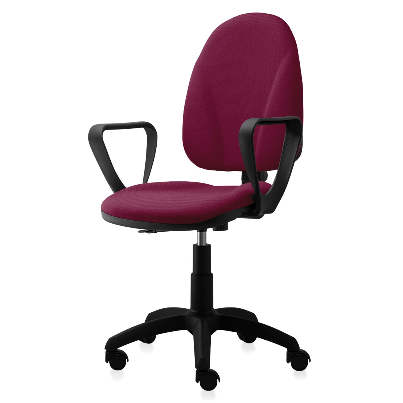 Scaun ergonomic de birou TRAFFIC CHAIRS MILANO, tapiterie textil, BORDO , spatar super ergonomic