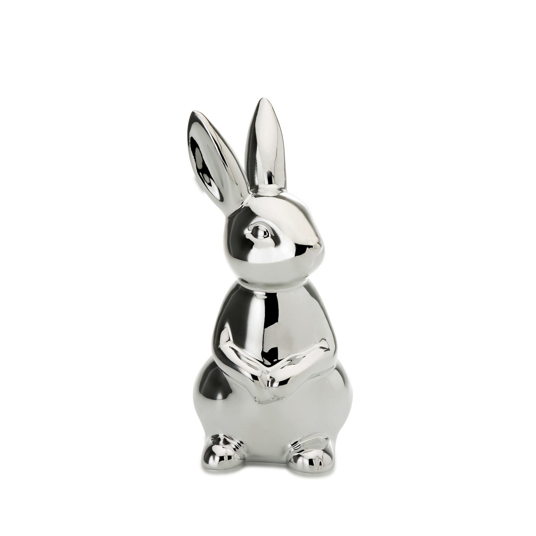 Decoratiune Iepuras argintat mic, dim 8,6 x 7,8 x 17,5 cm