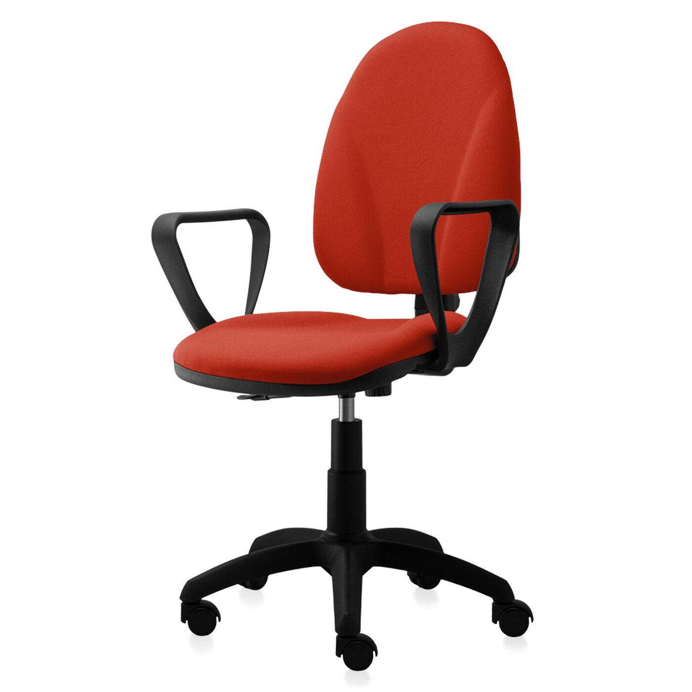 Scaun ergonomic de birou TRAFFIC CHAIRS MILANO, tapiterie textil, PORTOCALIU INCHIS, spatar super ergonomic