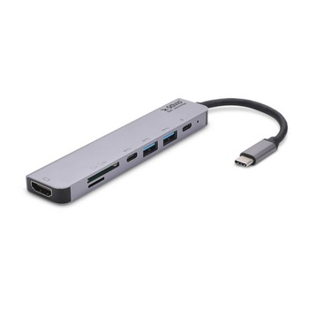 Hub USB Type-C, Multifunctional 7 in 1 Savio AK-47, Carcasa Aluminiu Hub USB Type-C, Multifunctional 7 in 1 Savio AK-47, Carcasa Aluminiu