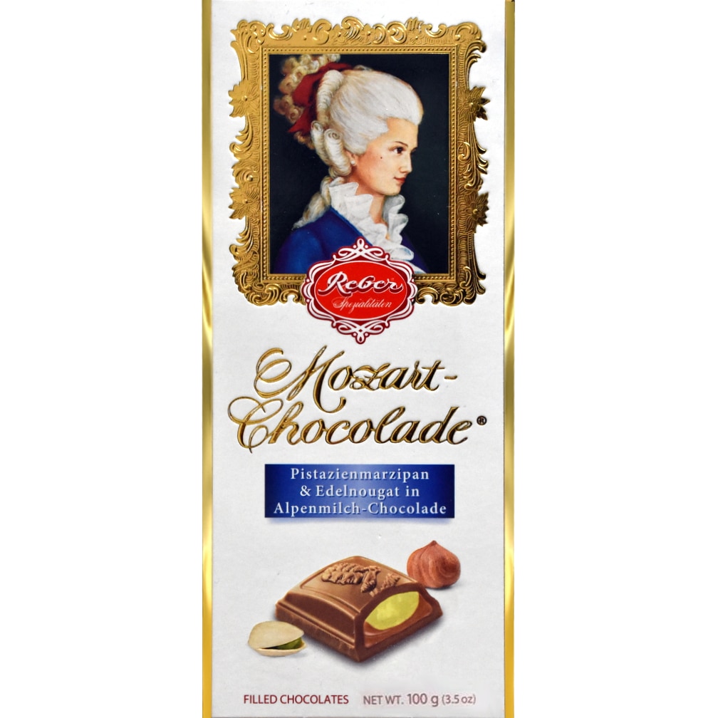 Ciocolata lapte cu fistic Reber, 100g