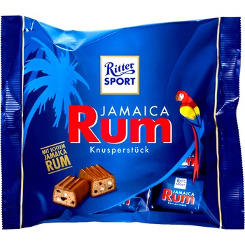 Ciocolata lapte cu crema de alune si rom Ritter Jamaica Rum, 200g Ciocolata lapte cu crema de alune si rom Ritter Jamaica Rum, 200g
