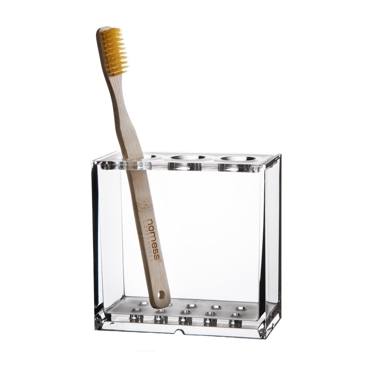 Suport pentru periuta de dinti, Nomess Copenhagen, transparent, 10.5 x 5 x 10 cm