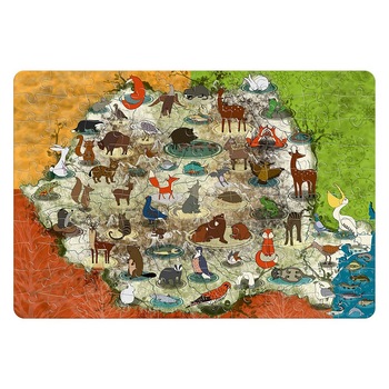Puzzle 100 piese, Animale si pasari din Romania, D-Toys, + 5 ani Puzzle 100 piese, Animale si pasari din Romania, D-Toys, + 5 ani