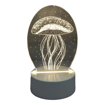 Lampa De Veghe 3D LED model Meduza, din acril, cu alimentare USB Lampa De Veghe 3D LED model Meduza, din acril, cu alimentare USB