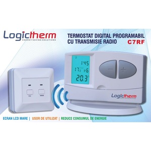 Termostat digital wireless programabil LOGICTHERM C7RF pentru controlul temperaturii ambientale. -