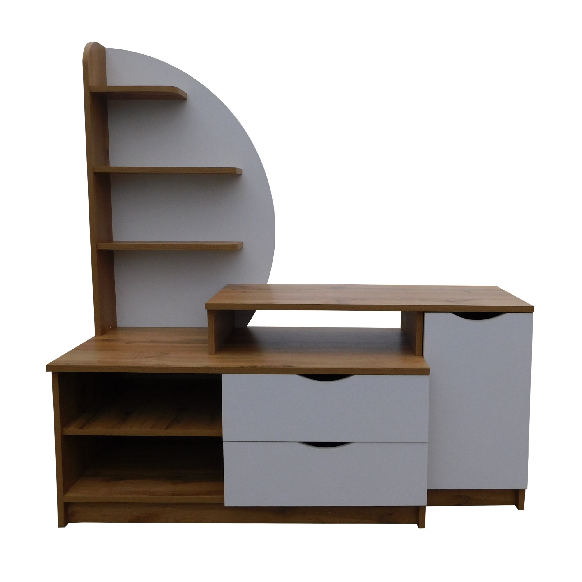 Comoda tv Sharaton,Stejar Tahoe/Alb,1200x570(1265)x420