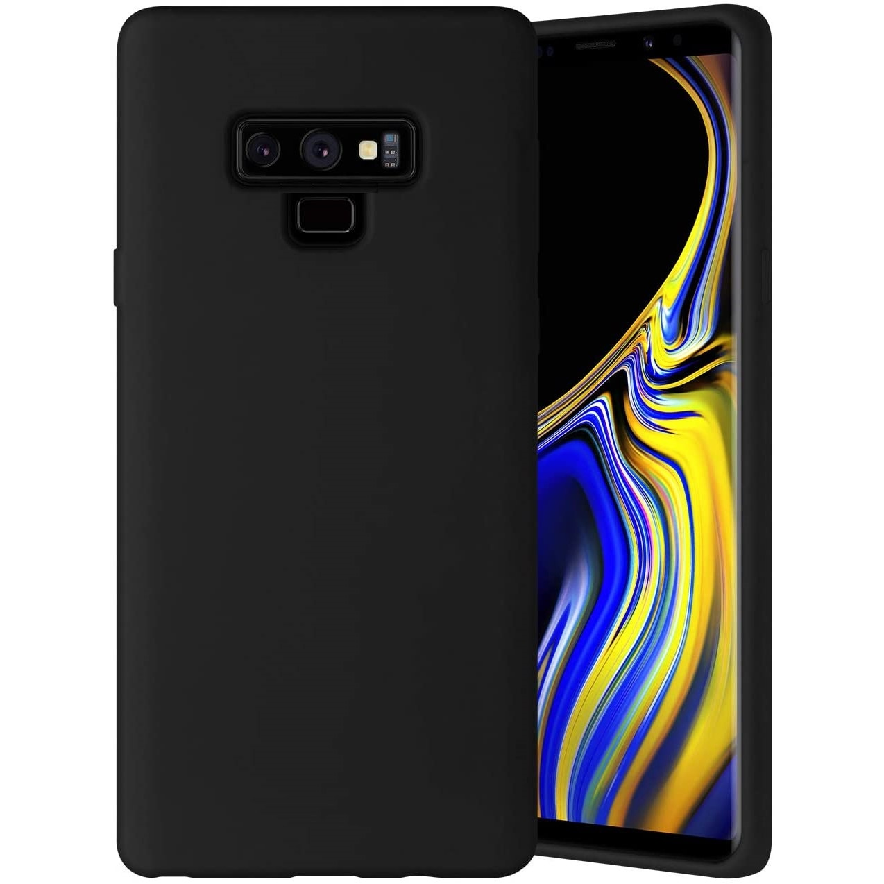 Husa slim compatibila cu Samsung Galaxy Note 9, ultra slim, silicon Negru, cu interior de catifea, PlanetPhone