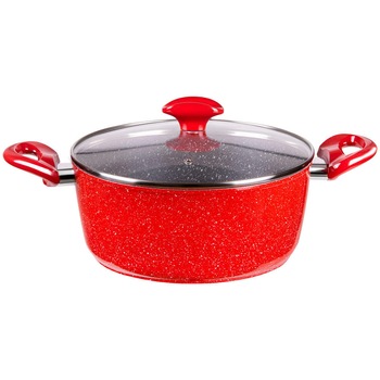 Oala Voltz V54418A24, 24 cm, 4 litri, Acoperire cu marmura, Inductie, Rosu Oala Voltz V54418A24, 24 cm, 4 litri, Acoperire cu marmura, Inductie, Rosu
