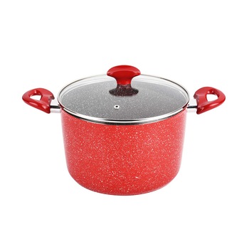 Oala adanca Voltz V54418A24D, 24 cm, 5.9 litri, Acoperire cu marmura, Inductie, Rosu Oala adanca Voltz V54418A24D, 24 cm, 5.9 litri, Acoperire cu marmura, Inductie, Rosu