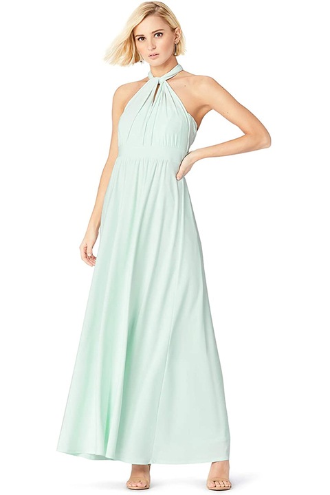 Дамска дълга рокля Truth & Fable, 6 различни деколтета, Бледо зелен, 2X