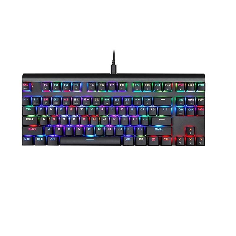 Tastatura gaming mecanica Motospeed CK101 cu fir de 1.5m, conexiune USB, iluminat RGB, Negru