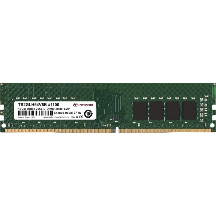 TRANSCEND TS2GLH64V6B Transcend 16GB DDR4 2666Mhz U-DIMM 2Rx8 1Gx8 CL19 1.2V