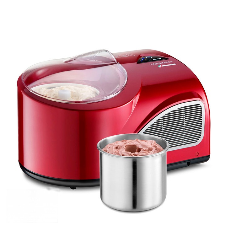 Aparat de preparat inghetata Nemox, Gelato NXT1 i-Green, ciclu de productie 15-20 min, complet automat, bol detasabil 1.5 l, preparare rapida, usor de folosit, accesorii incluse, rosu