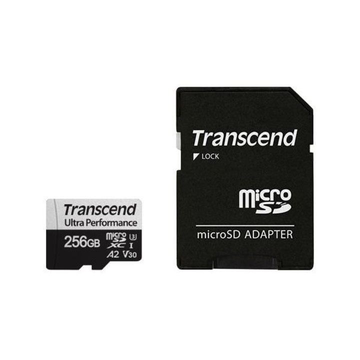 Card de memorie, Transcend, MICROSD, 256 GB, Cu adaptor, UHS-I U3 A2, DDR200