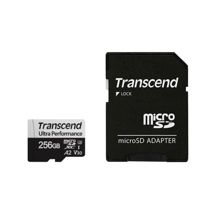 Карта памет, Transcend, MICROSD, 256 GB, С адаптер, UHS-I U3 A2, DDR200