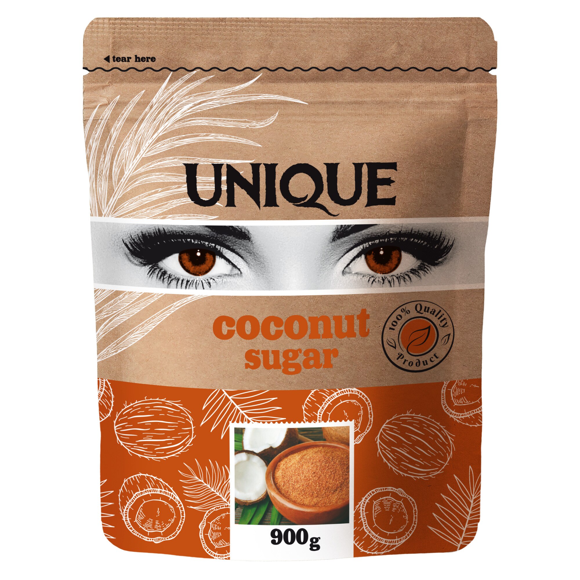 Кокосова захар Unique, 900 гр - eMAG.bg