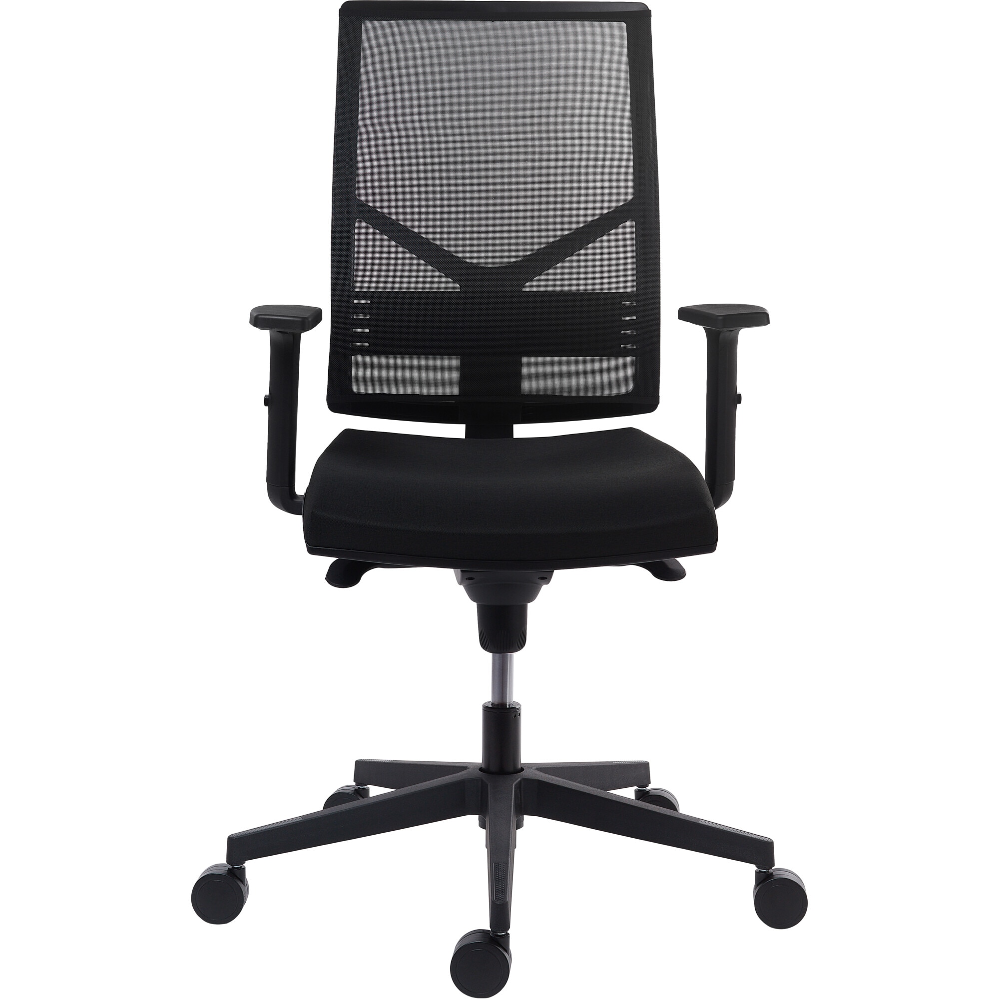 Scaun de birou ANTARES Mag 1850, brate reglabile pe inaltime, suport lombar reglabil, mesh negru/textil E14 negru