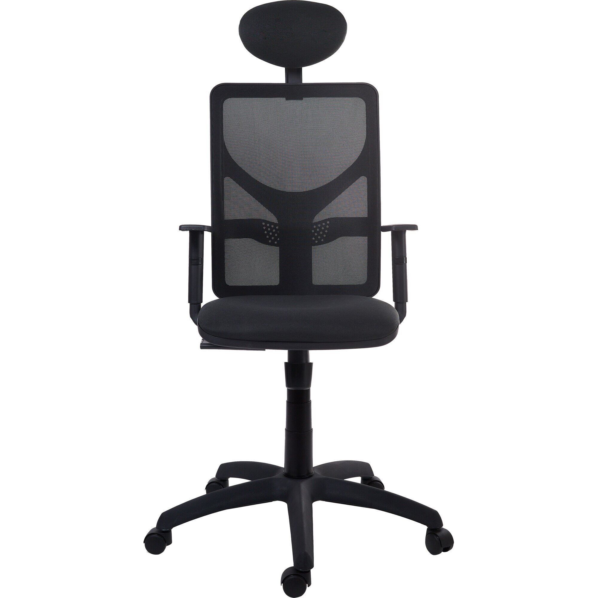 Scaun de birou ANTARES Mag Pro PDH, cu tetiera, brate reglabile pe inaltime, suport lombar reglabil, mesh negru/textil E14 negru