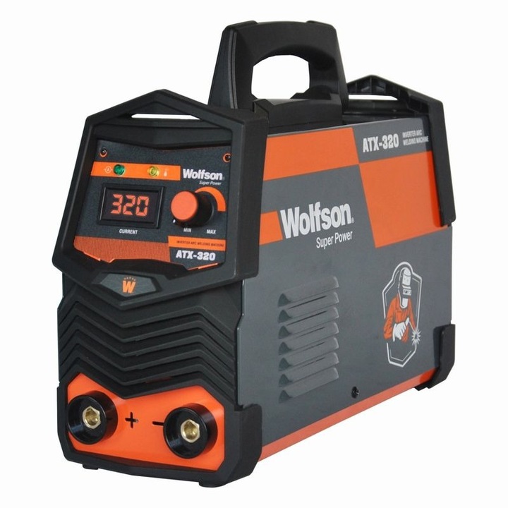 Заваръчен апарат WOLFSON ATX-320, MMA 140A, LCD електронен дисплей, Високотехнологичен инвертор, Функция anti-stick