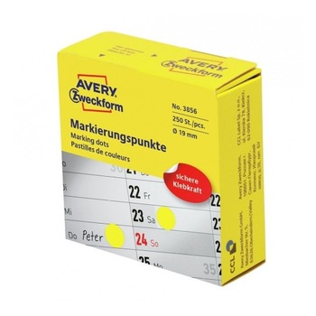 Etichete pentru marcat Avery Zweckform, diametru 19 mm, galben, 250 buc/rola Etichete pentru marcat Avery Zweckform, diametru 19 mm, galben, 250 buc/rola