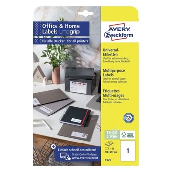 Etichete autoadezive Avery Zweckform 6125-10, 1/A4, dimensiuni 210x297 mm, 10 coli/top Etichete autoadezive Avery Zweckform 6125-10, 1/A4, dimensiuni 210x297 mm, 10 coli/top