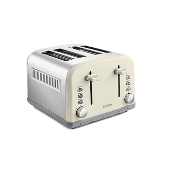 Prajitor de paine din otel inoxidabil Infinity Stone Tower T20042PEB, capacitate 4 felii de paine, Putere 1800W, culoare alb Prajitor de paine din otel inoxidabil Infinity Stone Tower T20042PEB, capacitate 4 felii de paine, Putere 1800W, culoare alb