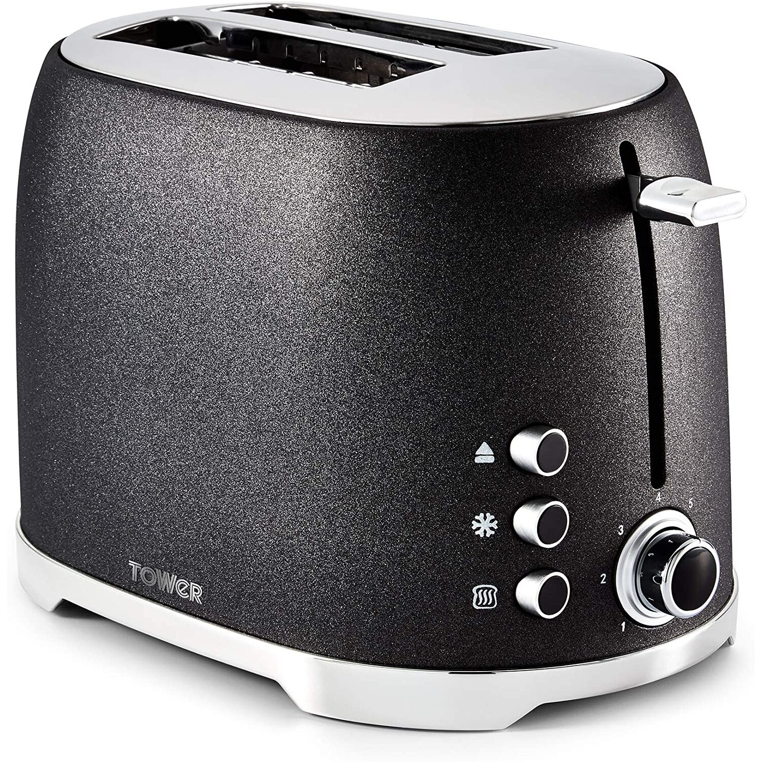 Prajitor de paine Glitz Tower T20029, capacitate 2 felii de paine, putere 800W, corp de metal, culoare negru